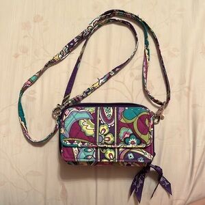 Small purple Vera Bradley wristlet/crossbody